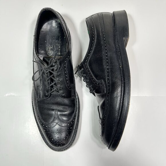 VTG Florsheim Imperial Kenmoor Wingtip Oxford Shoes Size 9 D Black Leather 92604 main image 5